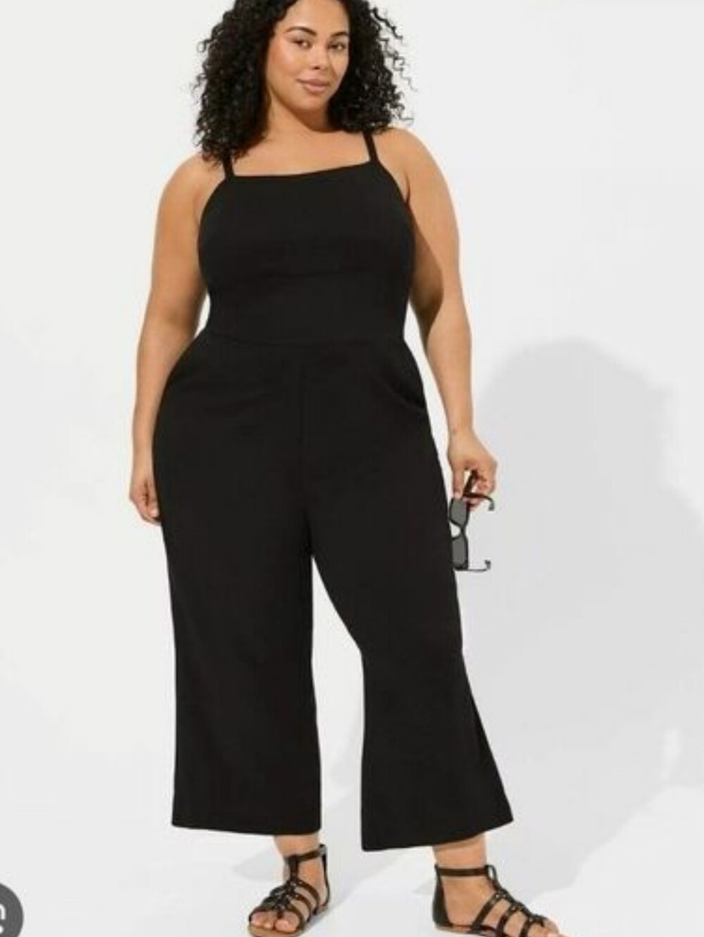 TORRID Stretch Challis Tie Back Wide Leg Jumpsuit - Black Sz 2 (EUC)